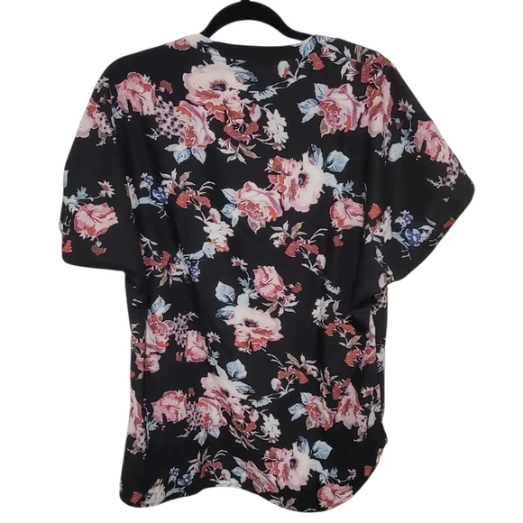Floral Black and Pink Women's Top - Picture 2 of 2